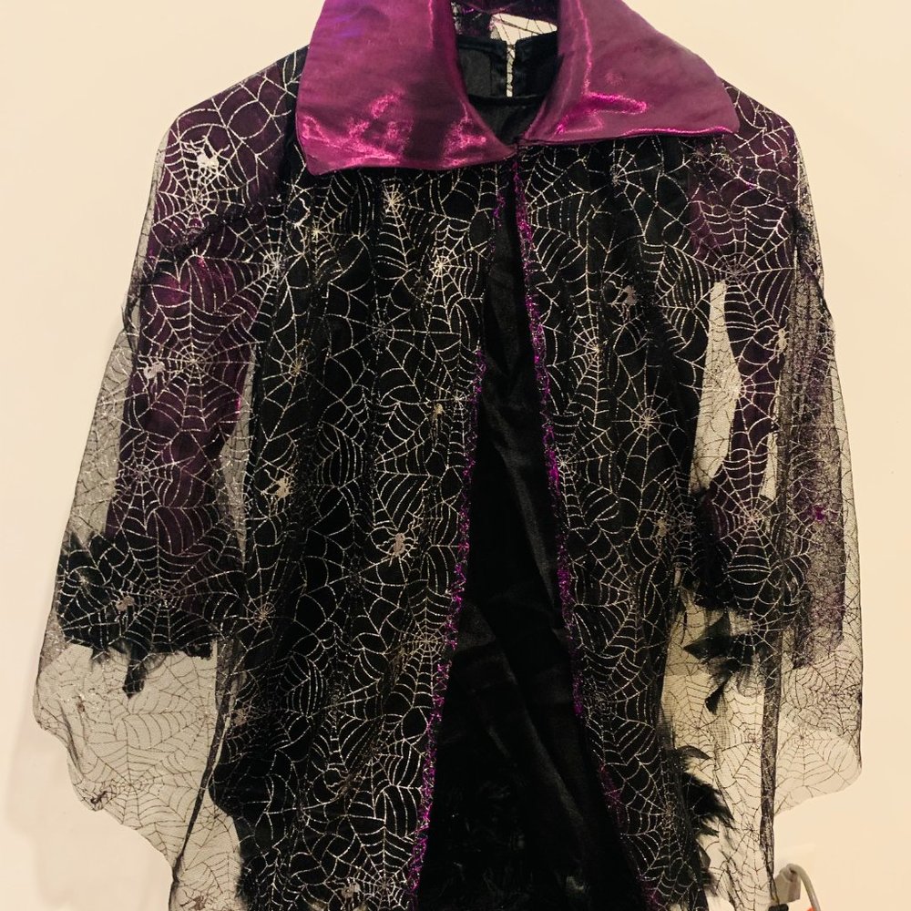 Dress/Cape - Made for Halloween! Purple, Black, Lace, Sparkly!
